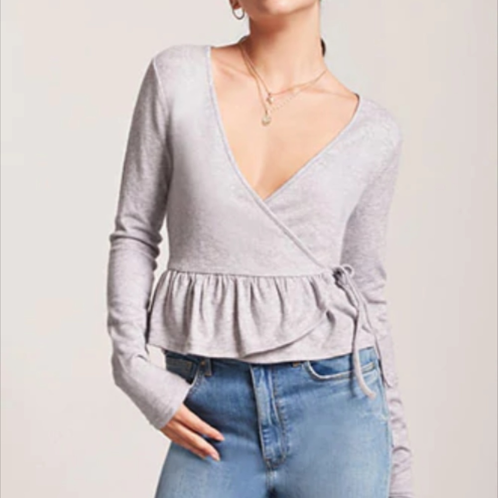 Ruffle Wrap Front Top